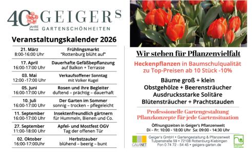 Veranstaltungskalender 2026